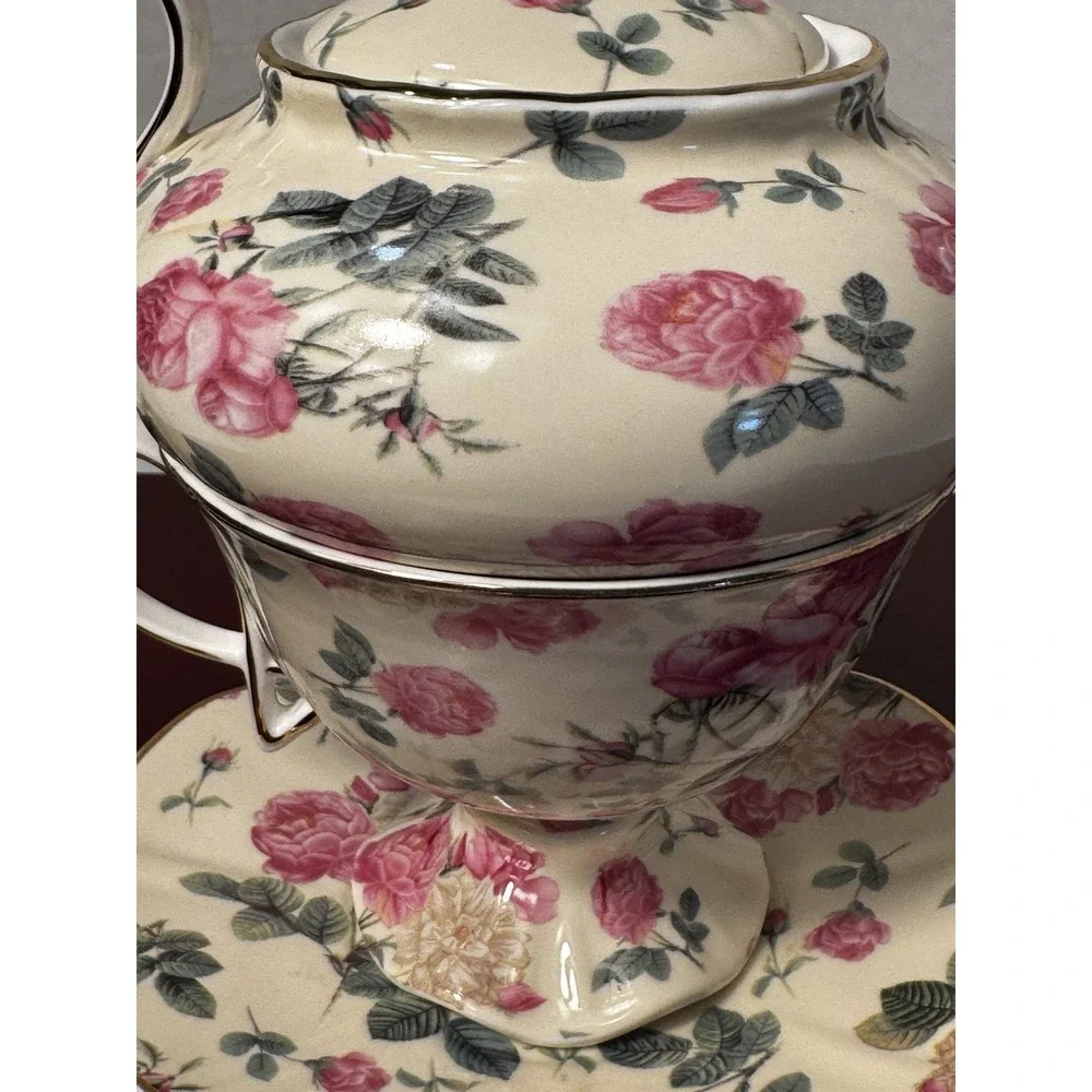 grace teaware tea for one Peony And Rose Floral Teapot Cup Saucer